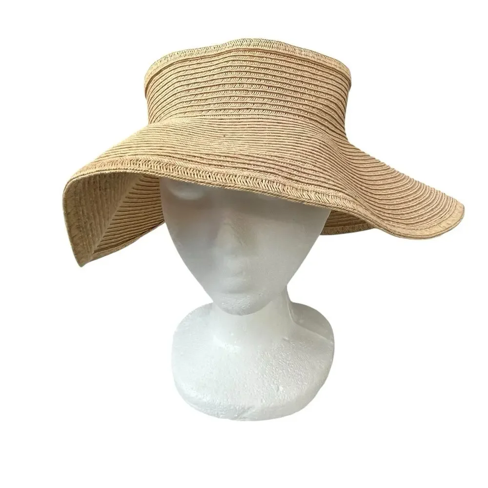 San Diego Hat Co. Paper Straw Sun Visor Hat One Size Wide Brim Adjustable - Picture 4 of 10